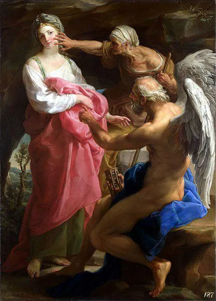 Pompeo Batoni – Die Zeit befiehlt dem Alter, die Schönheit zu zerstören, 1746